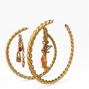 Louis Vuitton Creole Monogram Hoop Pierced Earri